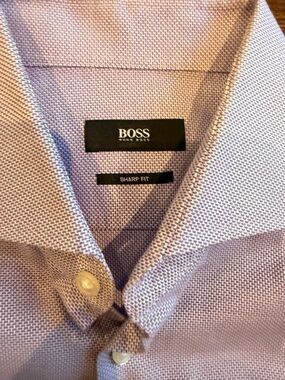 Hugo Boss Lavender Micro-Texture Sharp Fit Dress Shirt